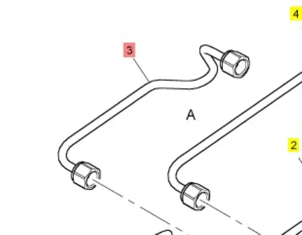 Przewód wtryskowy paliwa Perkins 3 cylinder - oryginał - 131501100