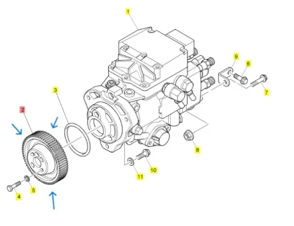 Koło pompy wtryskowej Perkins 1104C - oryginał - 3117N022