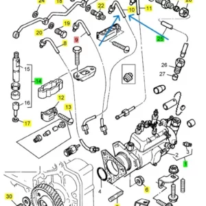 Przewód wtryskowy wysokiego ciśnienia Perkins 1004.40 - oryginał - 3521H066