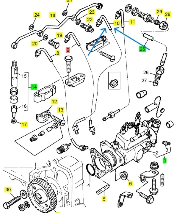 Przewód wtryskowy wysokiego ciśnienia Perkins 1004.40 - oryginał - 3521H066