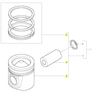 Tłok kompletny nominał CAT C4.4 (360-3987) Perkins 1204 (T410925) - oryginał